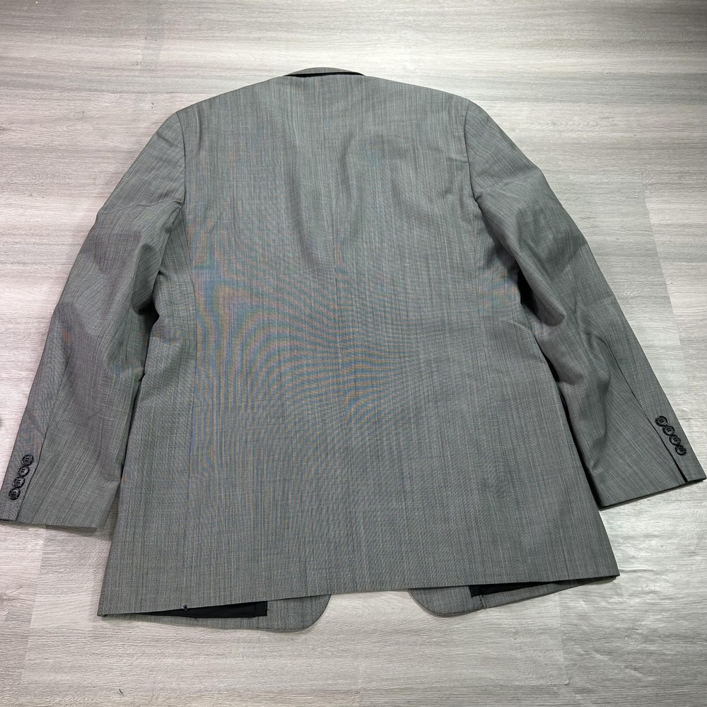 Alfani Suit Mens 44L Jacket 38x33 Pants Gray Wool Cashmere Check 2 Piece - Picture 3 of 16